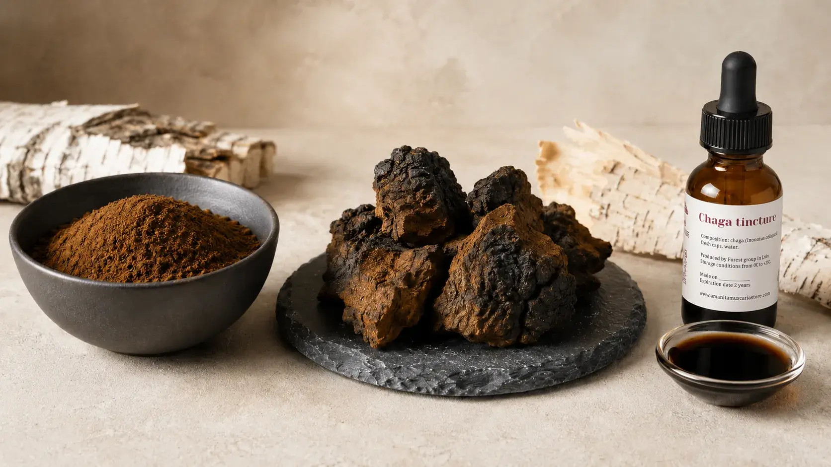 Chaga Powder vs Chunks vs Extract: Why Format Is a Safety Choice article cover