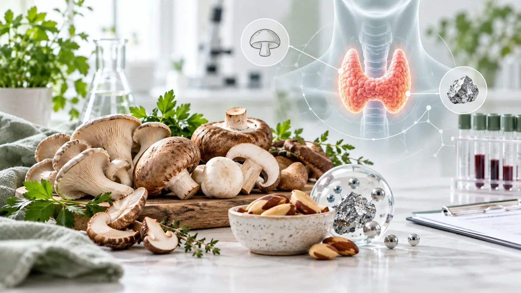 Mushrooms and Thyroid Health: Selenium, Levothyroxine Timing and Test Interference article cover