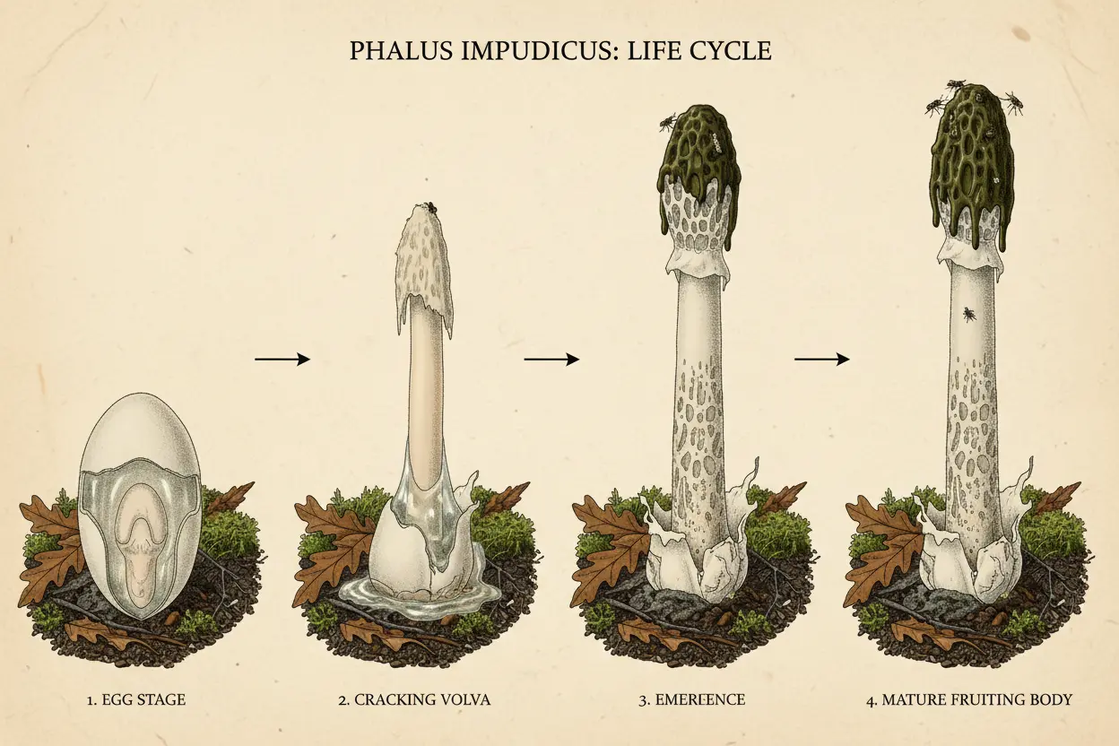 Phallus Impudicus Lifecycle: From Egg Stage to Rapid Growth article cover