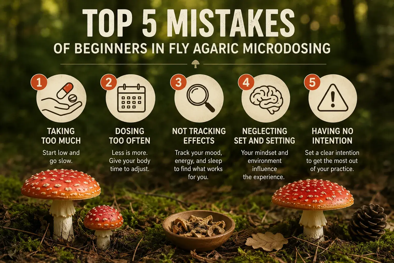 Top 5 Mistakes of Beginners in Fly Agaric Microdosing article cover