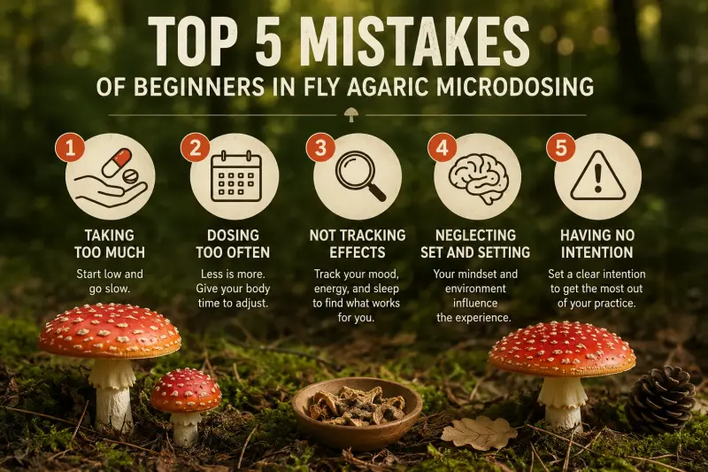 Top 5 Mistakes of Beginners in Amanita Muscaria Microdosing article cover
