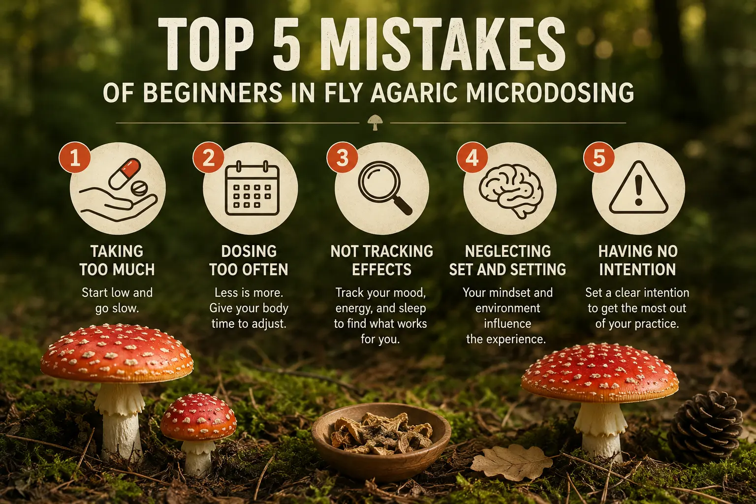Top 5 Mistakes of Beginners in Fly Agaric Microdosing article cover