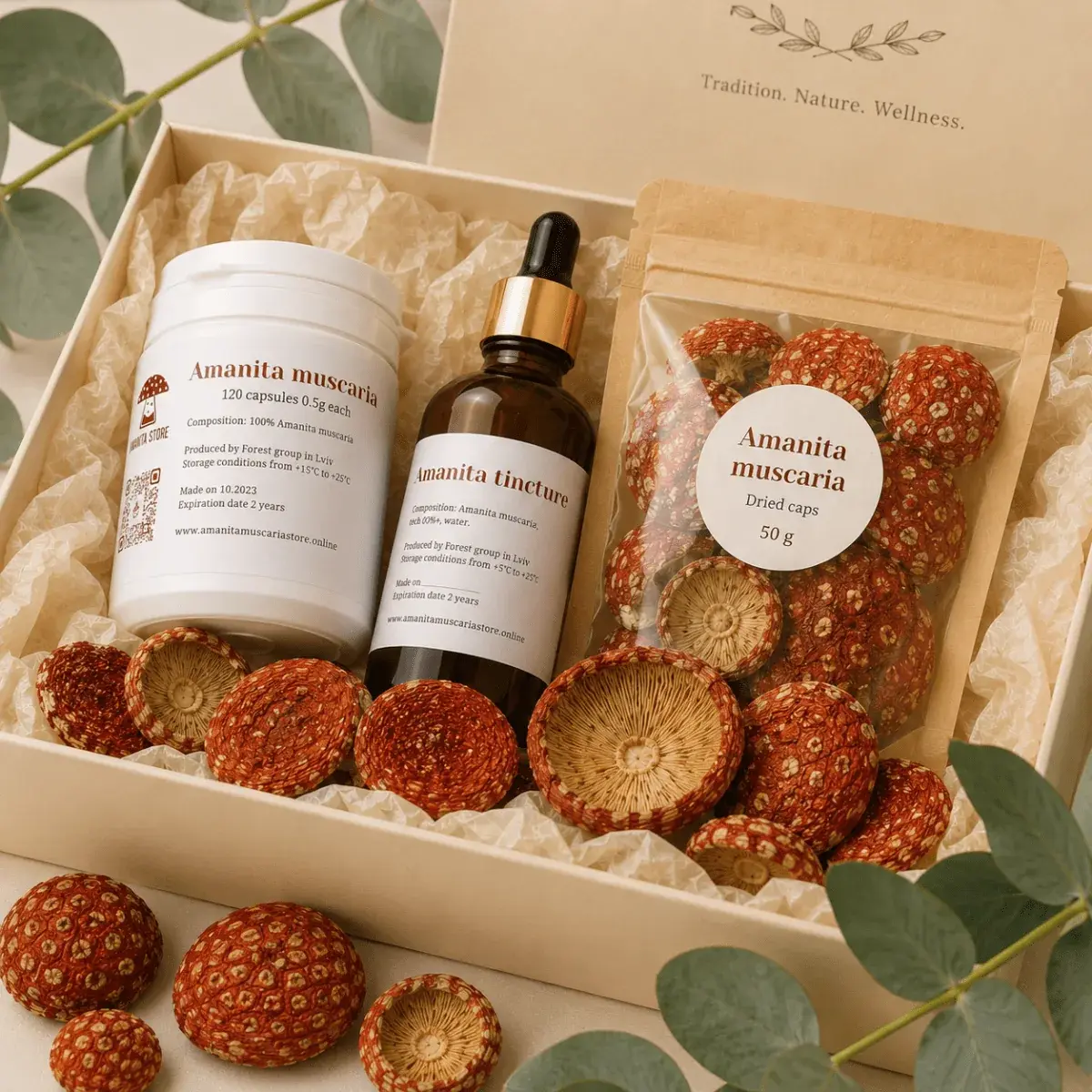 Dried Amanita muscaria Gift Box — 1 box — photo 2