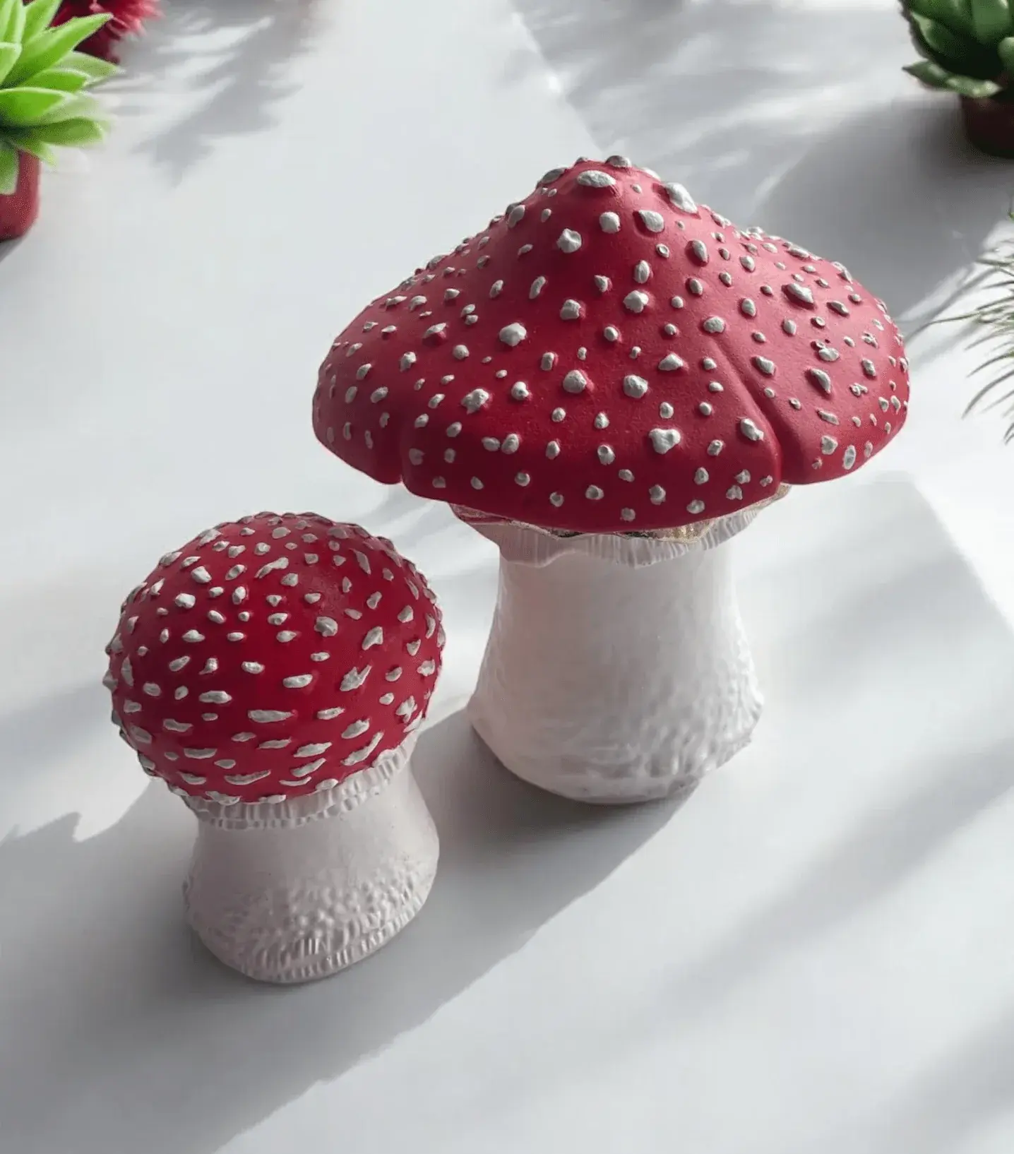Dried Amanita muscaria Amanita ceramic pot candle — big pot