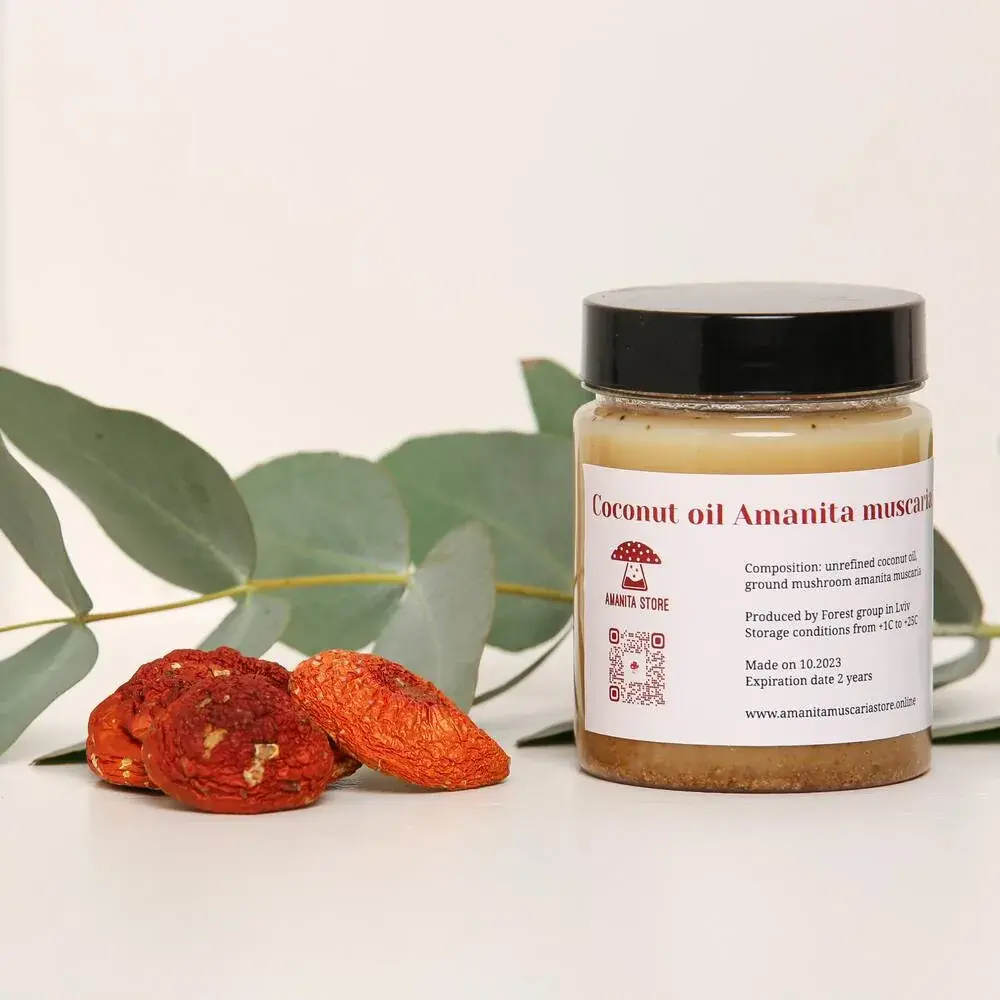 Dried Amanita muscaria coconut oil — 200ml — photo 2