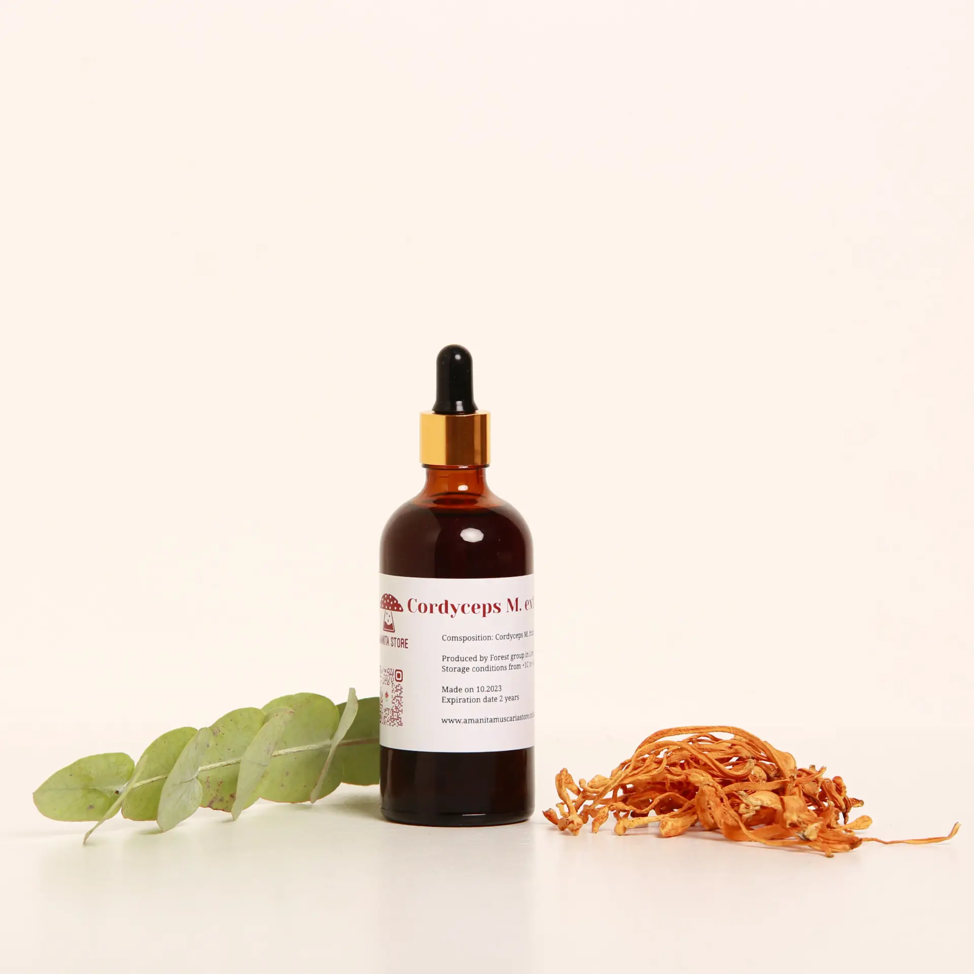 Cordyceps Tincture – Double Extraction from Fresh Organic Fruiting Bodies — 50ml
