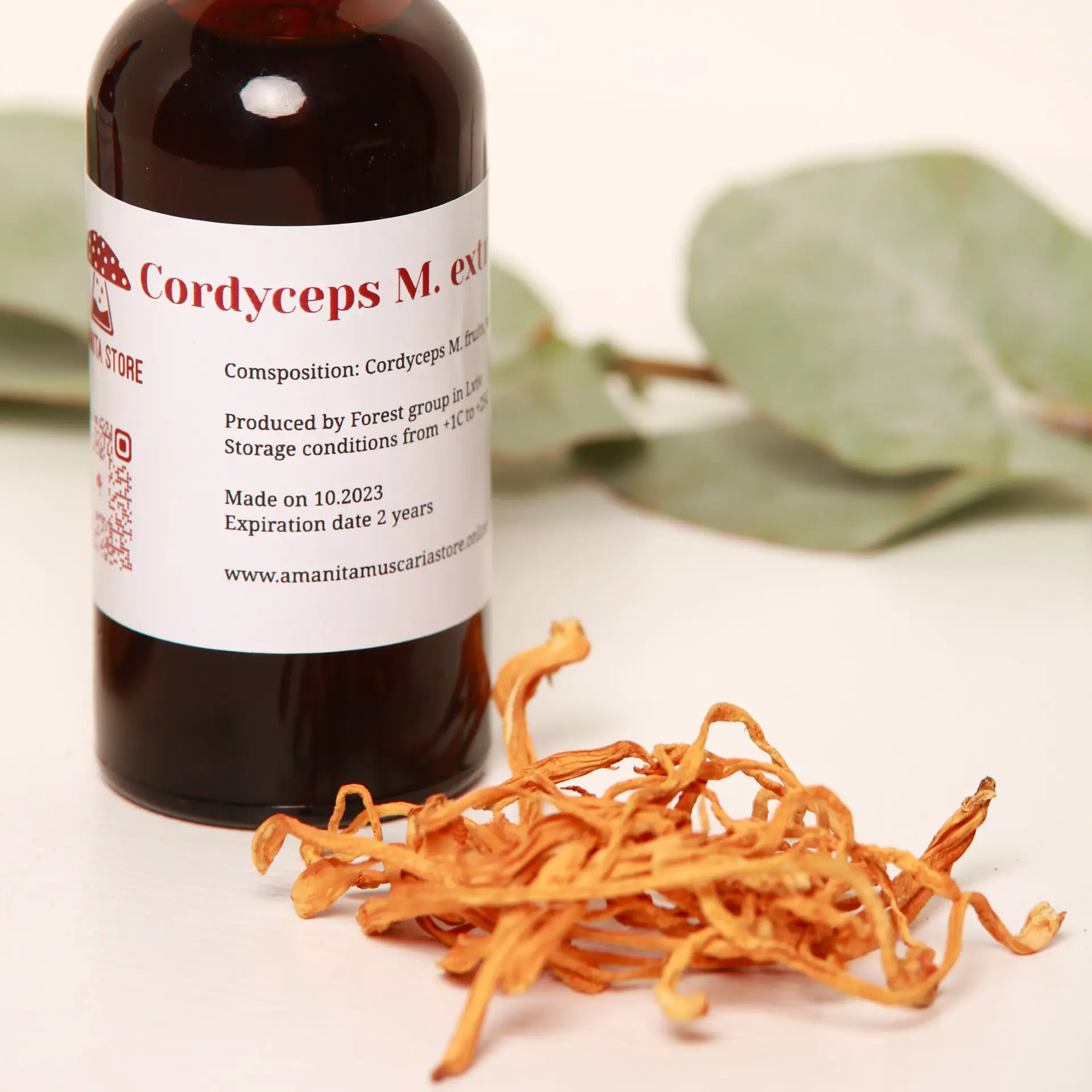 Cordyceps Tincture – Double Extraction from Fresh Organic Fruiting Bodies — 50ml — photo 2