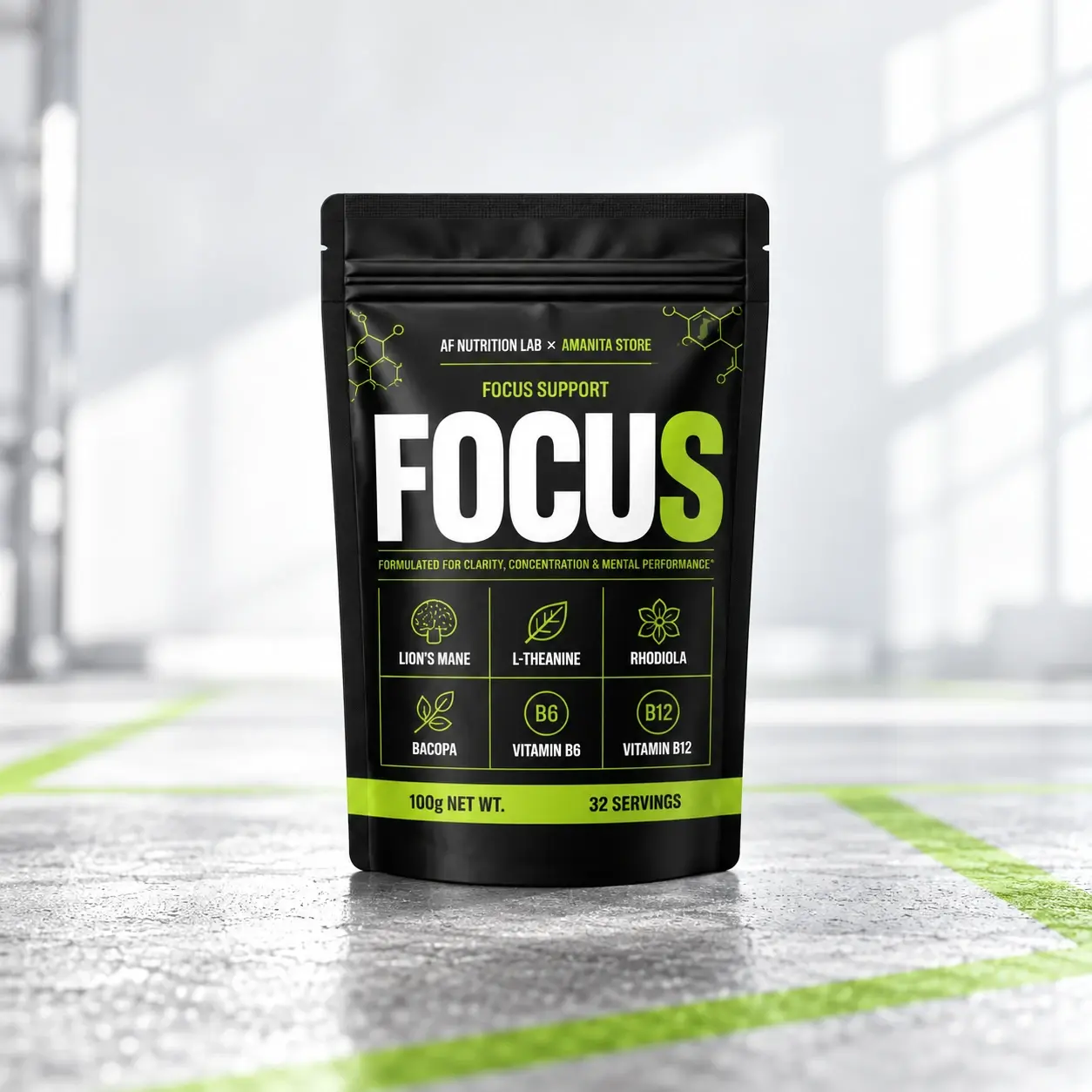 Focus Nootropic Powder — 100g · Black Cherry