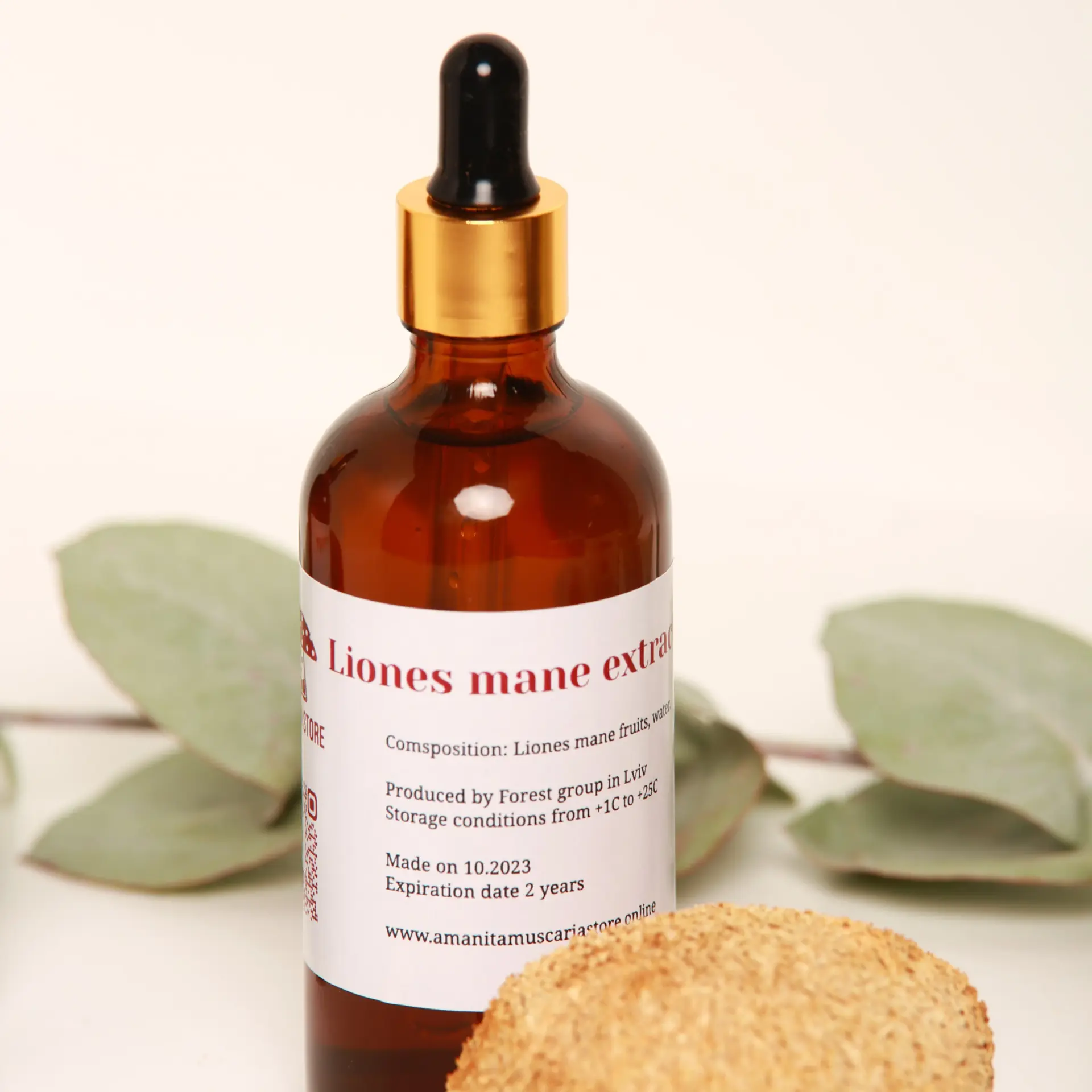 Lion's Mane Tincture – Double Extraction from Fresh Organic Fruiting Bodies — 50ml — photo 2