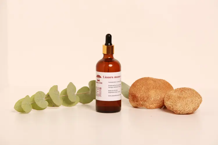 Tintura de melena de león: doble extracción de cuerpos fructíferos orgánicos frescos — 50ml — photo 3