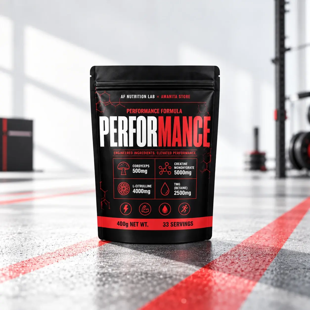 Performance Pre-Workout Powder — 400g · Black Cherry