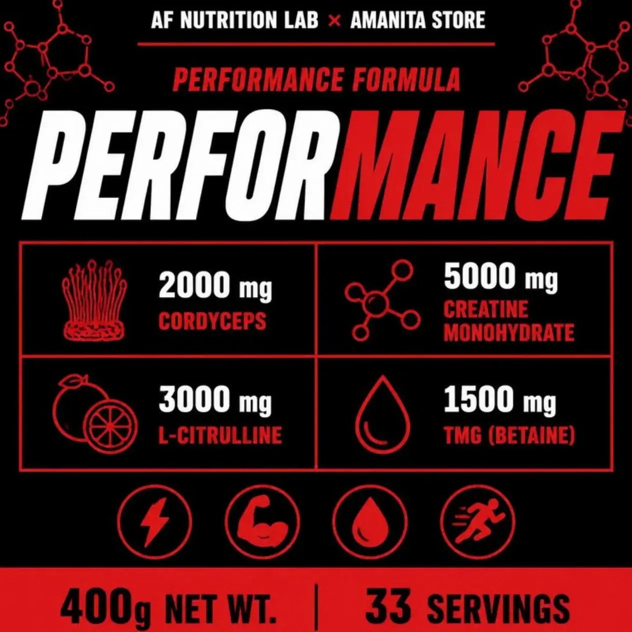 Performance Pre-Workout Powder — 400g · Black Cherry — photo 2