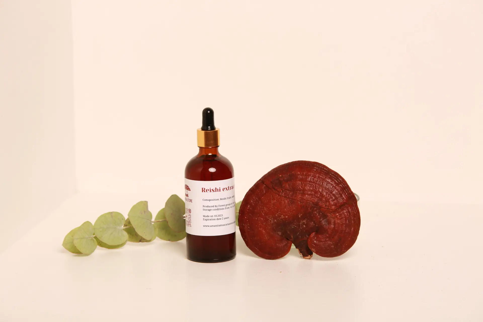 Reishi Tincture – Double Extraction from Fresh Organic Fruiting Bodies — 50ml — photo 2