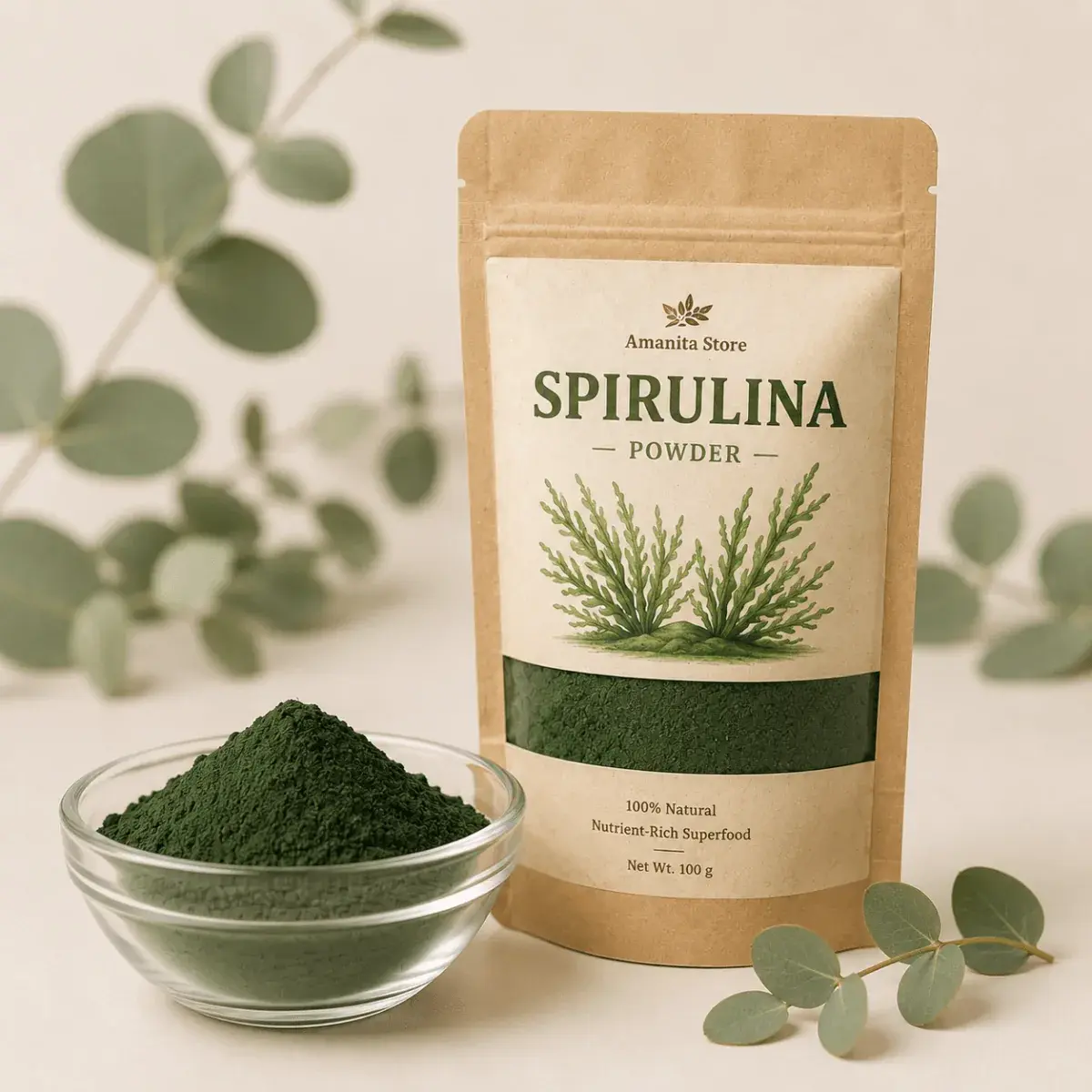 Organic Spirulina Powder — 120 capsules