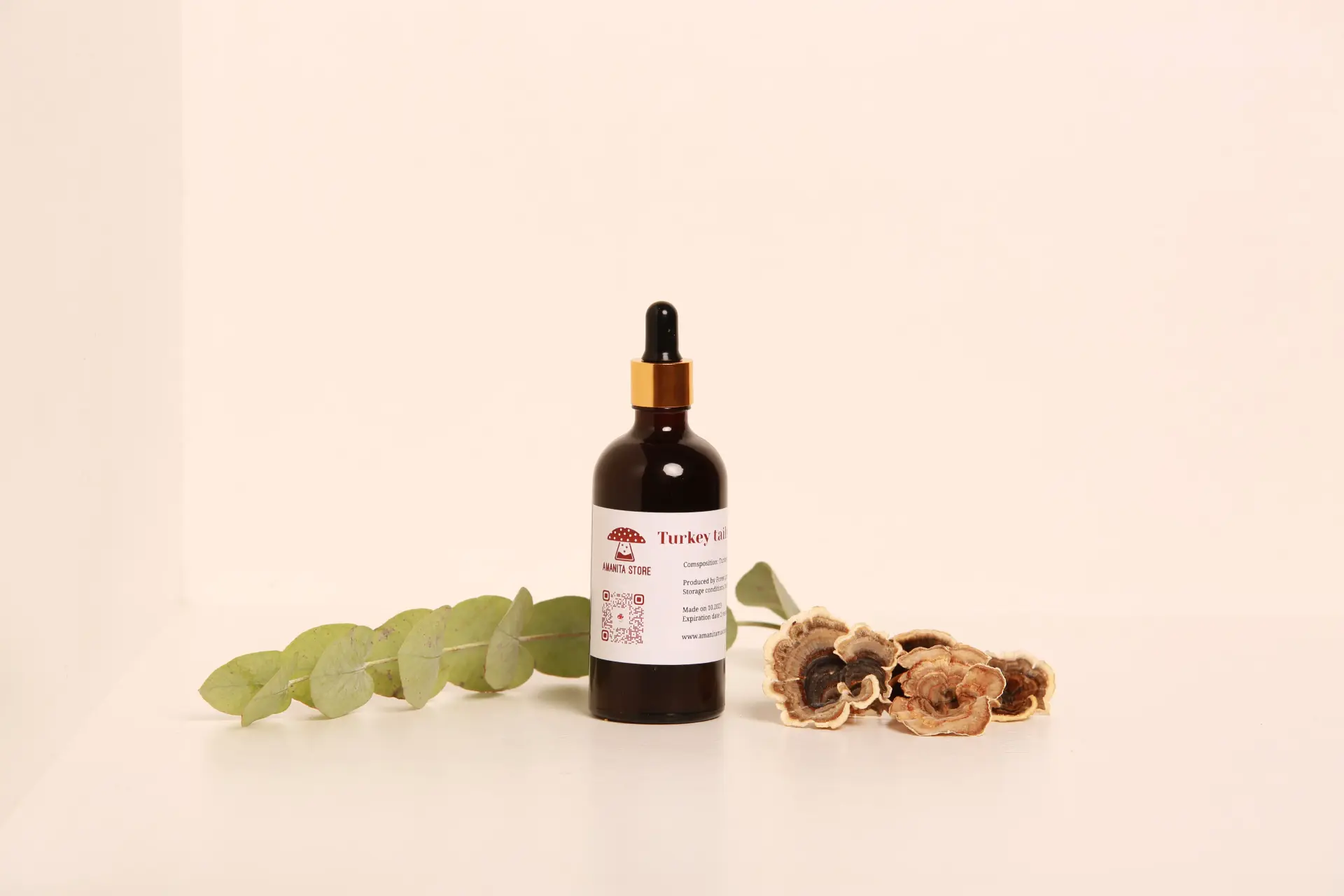 Trametes versicolor Tincture – Double Extraction from Fresh Organic Fruiting Bodies. — 50ml
