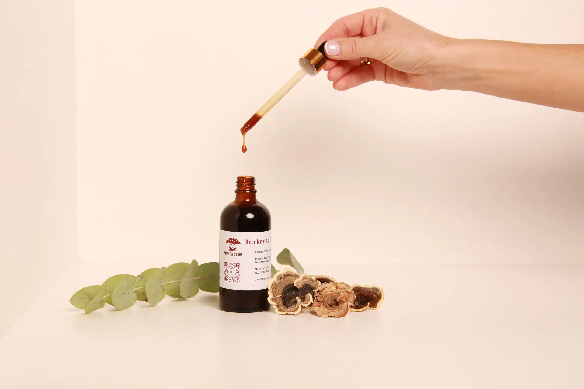 Trametes versicolor Tincture – Double Extraction from Fresh Organic Fruiting Bodies. — 50ml — photo 2