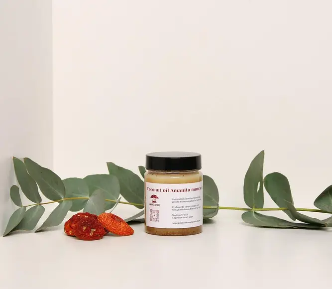 Dried Amanita muscaria coconut oil — 200ml